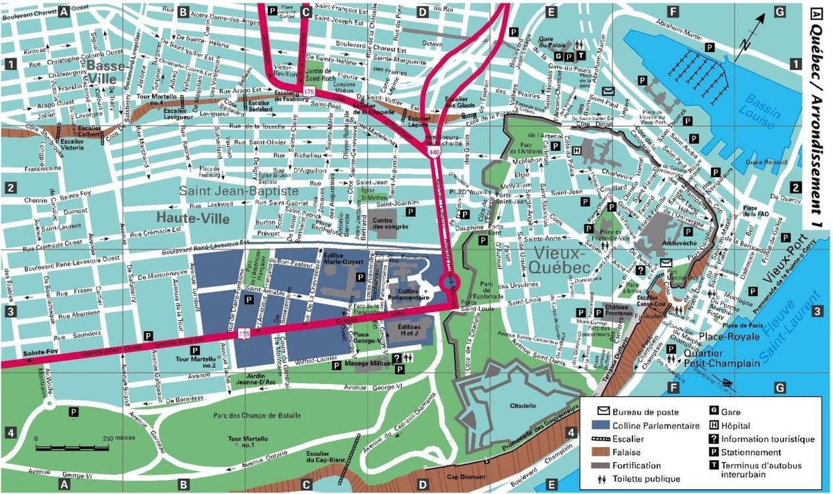Bản đồ thành phố của thành Phố Quebec