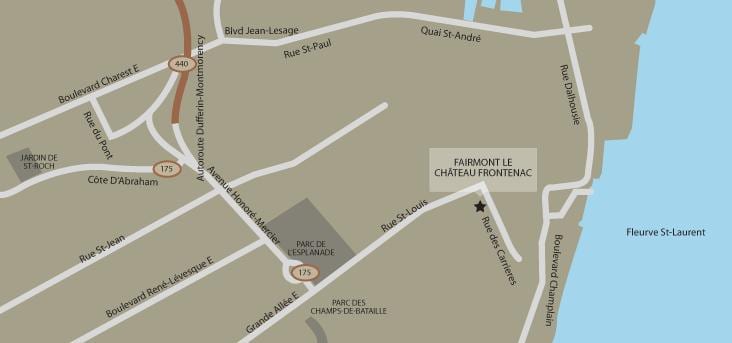 Bản đồ của lâu đài frontenac