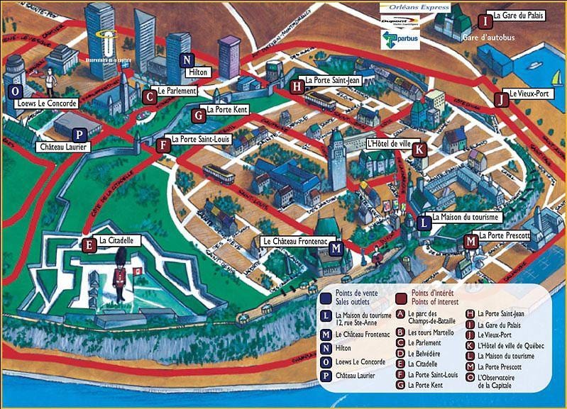 Quebec hấp dẫn, bản đồ