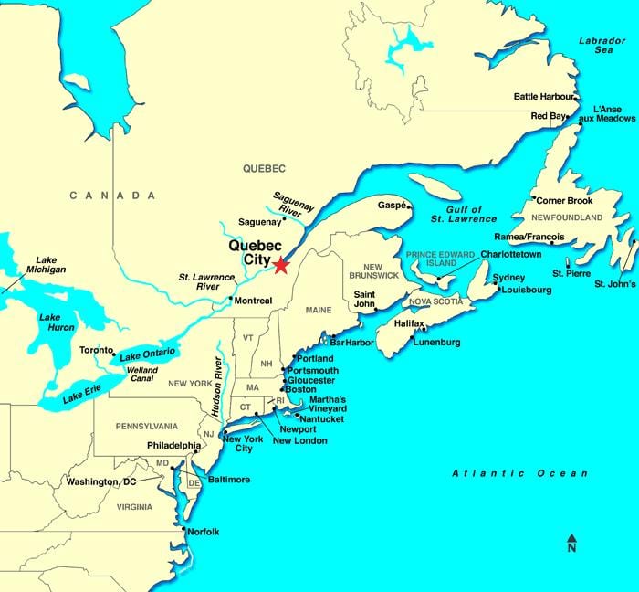 Quebec bản đồ thành Phố của canada