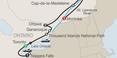 Bản đồ của Quebec canada với thành phố