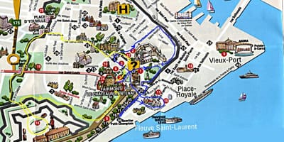 Bản đồ của Quebec với hấp dẫn
