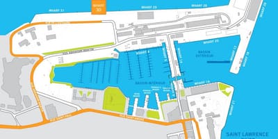 Bến tàu du lịch Quebec bản đồ thành Phố