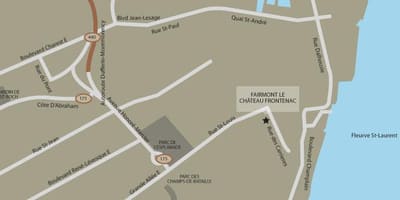 Bản đồ của lâu đài frontenac