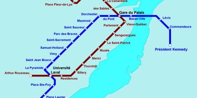 Quebec thành Phố tàu điện ngầm bản đồ