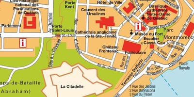Bản đồ của thành Phố Quebec Quebec 
